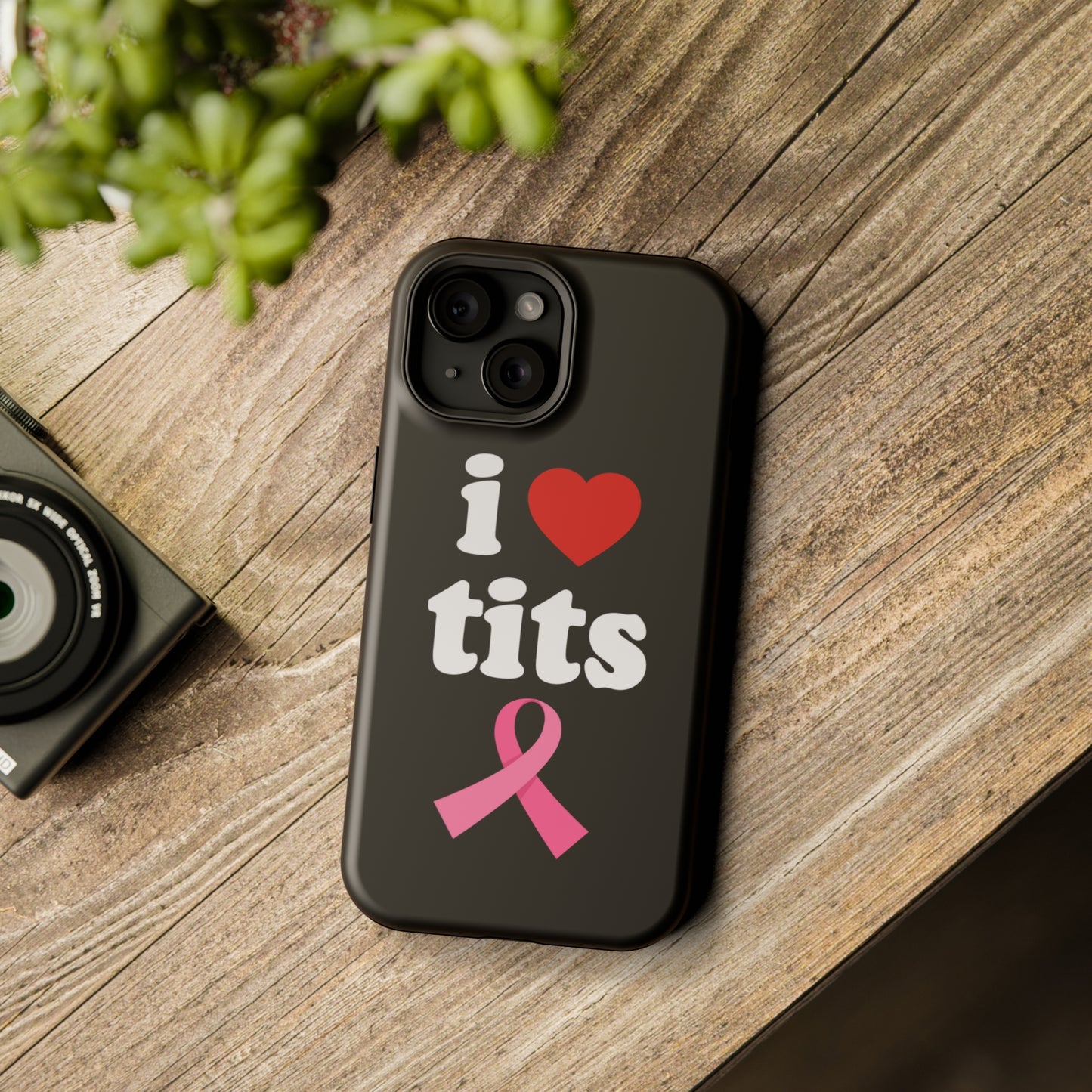 Black I Love Tits MagSafe IPhone Case