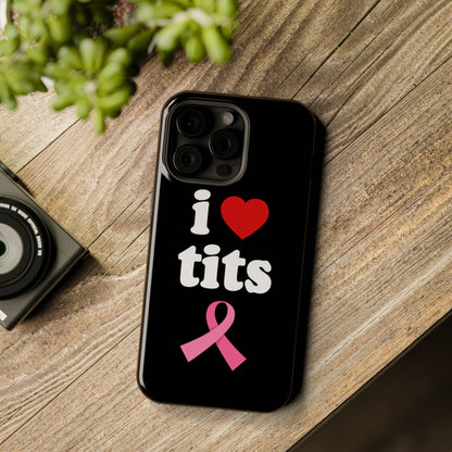 Black I Love Tits MagSafe IPhone Case