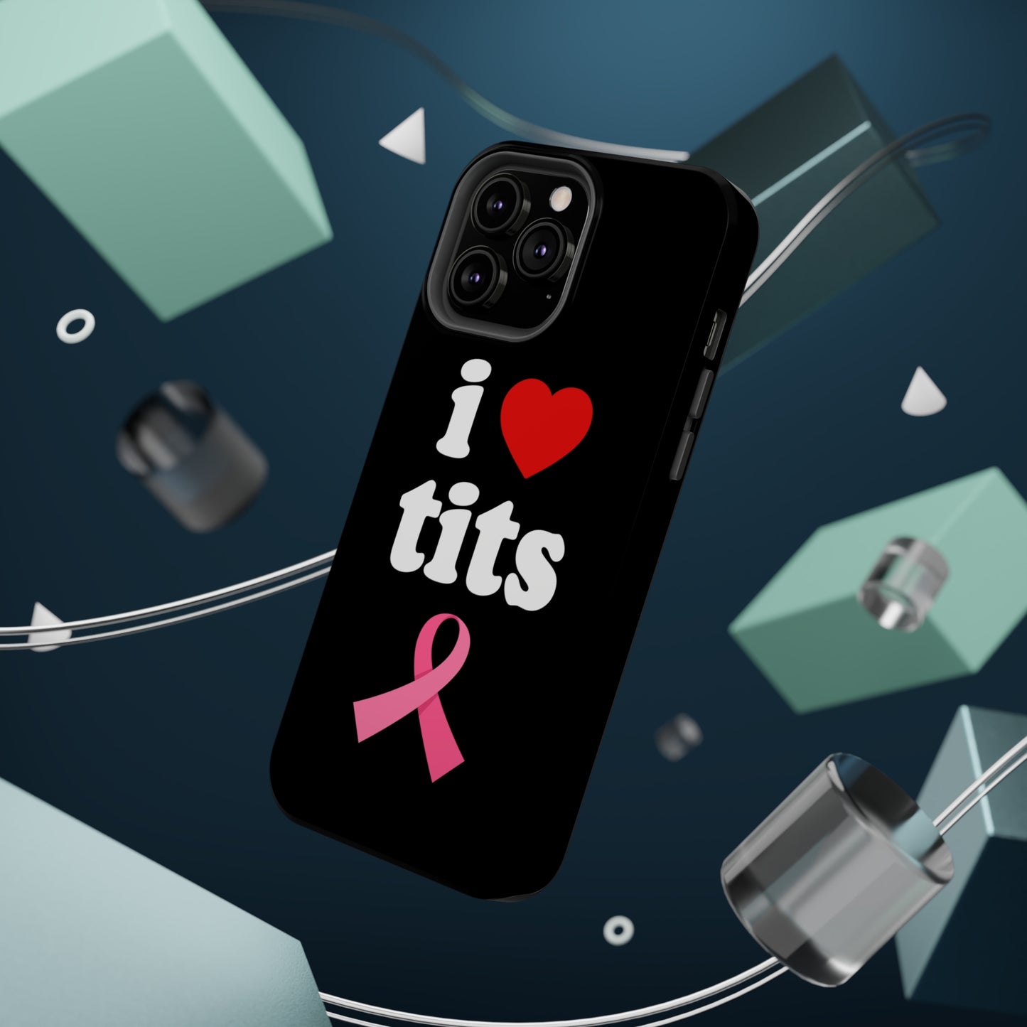 Black I Love Tits MagSafe IPhone Case