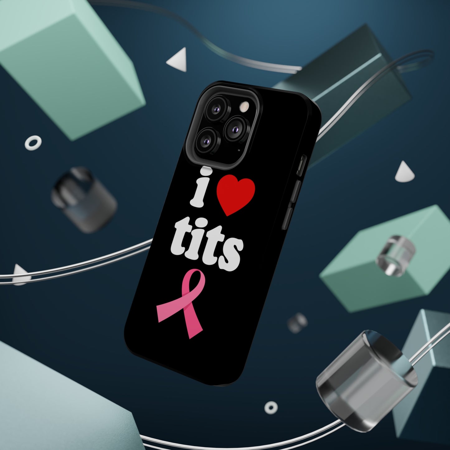 Black I Love Tits MagSafe IPhone Case