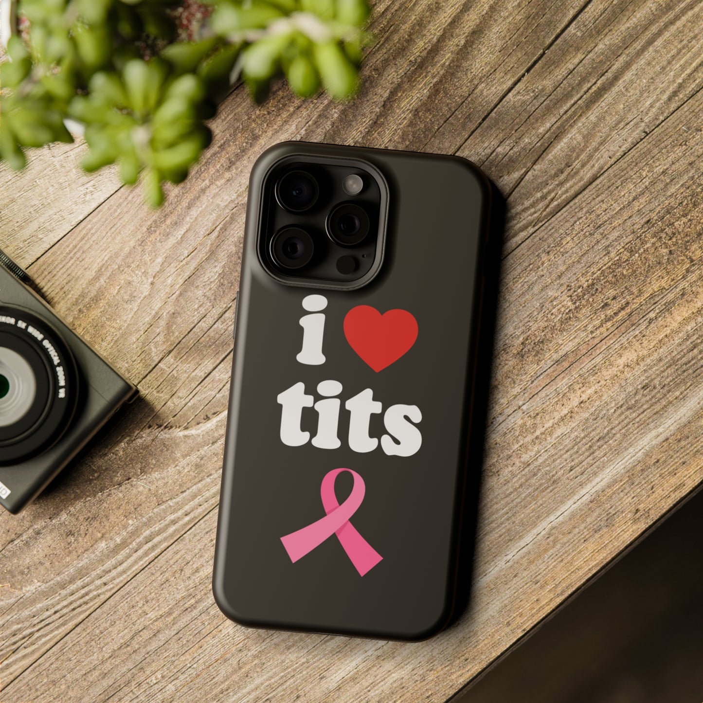 Black I Love Tits MagSafe IPhone Case