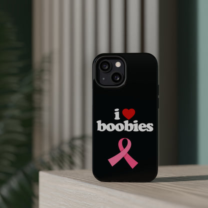 Black I Love Tits MagSafe IPhone Case