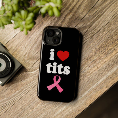 Black I Love Tits MagSafe IPhone Case